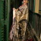 Chic Beige Art Silk Saree with Traditional Kalamkari Print & Contrast Border