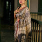 Chic Beige Art Silk Saree with Traditional Kalamkari Print & Contrast Border