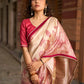 Classic Beige Art Silk Saree with Traditional Madhubani Print