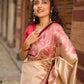 Classic Beige Art Silk Saree with Traditional Madhubani Print