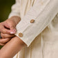 Classic Ivory Cotton Kurta with Subtle Gather Detailing