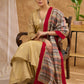 Subtle golden tissue A line kurta Tissue pant optional