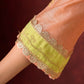 Graceful Peach-Green Combination Chanderi Kurta with Fine Embroidery