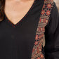 Stylish cotton printed kurta with contrast detailing and smart pocket-pant optional