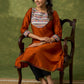 Exclusive Rust Kurta With Hand Painted Madhubani Yoke  - Pant Optional