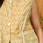 Pastel Flow Ochre Mul Cotton Sleeveless Waistcoat with Delicate Lace Accents