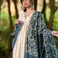 Classic Navy Blue Mul Cotton Dupatta with Traditional Prints