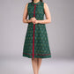 Ikat Emerald Green Cotton Sleeveless Dress