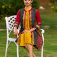 Vibrant Ajrakh Panel Jacket Embellished With Mirror Lace Highlights
