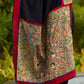 Striking Black Modal Saree with Hand-Painted Madhubani Pallu & Maroon-Blue Border
