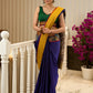 Exquisite Khun saree with hand-painted Kalamkari pallu and detailing