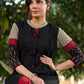 Timeless Black Kurta in Cotton with Ajrakh Accents on Yoke and Sleeves
