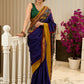 Exquisite Khun saree with hand-painted Kalamkari pallu and detailing
