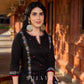 Classic Black Cotton Kurta with Intricate Paisley Embroidery