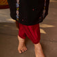 Classic Black Cotton Kurta with Intricate Paisley Embroidery