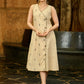 Loom and Layer Off White Jamdani Wrap Dress
