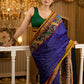 Exquisite Khun saree with hand-painted Kalamkari pallu and detailing