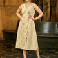 Loom and Layer Off White Jamdani Wrap Dress