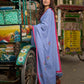 Light Grey Cotton Saree with Delicate Floral Hand Embroidery
