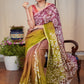Pink & Green dyed exclusive hand Batik cotton saree