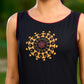 Handcrafted Black Rayon Dress Adorned with Traditional Warli Painting - Jacket Optional