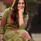 Soft Light Green A-Line Kurta With Artisanal Floral Hand Block Print