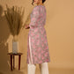 Gleam Grey Cotton Kurta with Paisley Prints and Crochet Charm