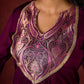 Regal Purple Silk Kurta with Gathered Silhouette & Brocade Accents