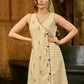 Loom and Layer Off White Jamdani Wrap Dress