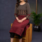 Elegant-Maroon-Cotton-Ikat-And-Ajrakh-Combination-Kurta--Pant-Optional