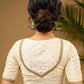 Delicate cotton hakoba blouse with intricate floral patterns - Optional Plain Saree