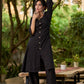 Refined Black Cotton Kurta with Soft Structured Fit