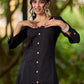 Refined Black Cotton Kurta with Soft Structured Fit
