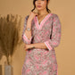 Gleam Grey Cotton Kurta with Paisley Prints and Crochet Charm