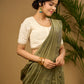 Delicate cotton hakoba blouse with intricate floral patterns - Optional Plain Saree