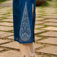 Elegant Navy Blue Chanderi Hand Block Printed Kurta with Intricate Motifs