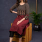 Elegant-Maroon-Cotton-Ikat-And-Ajrakh-Combination-Kurta--Pant-Optional