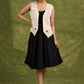 Garden Party Elegance : Off White Floral Embroidered Waist Coat   Dress Optional