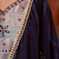 Refined Grey Cotton Silk Kurta with Intricate Contrasting Mirror Work