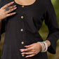 Refined Black Cotton Kurta with Soft Structured Fit