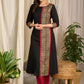 Exquisite Rayon kurta featuring intricate block prints and geometric artwork detailing