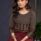 Elegant-Maroon-Cotton-Ikat-And-Ajrakh-Combination-Kurta--Pant-Optional