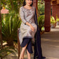 Refined Grey Cotton Silk Kurta with Intricate Contrasting Mirror Work