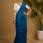 Elegant off-white cotton madhubani Hand blouse - Optional Plain Saree