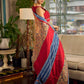 Elegant Mustard Kalamkari Print Chanderi Saree with Navy Blue Indigo Border