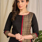 Exquisite Rayon kurta featuring intricate block prints and geometric artwork detailing