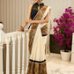 Elegant off white cotton saree with exclusive kalamkari combination