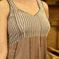 Earth Essence Paneled Brown Dress with Contrast Yoke