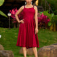 Maroon Rayon Slip Dress