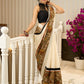 Elegant off white cotton saree with exclusive kalamkari combination